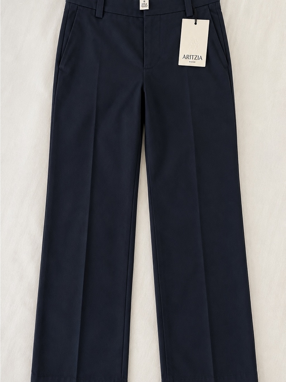 Aritzia Navy Tailored Straight-Leg Chinos